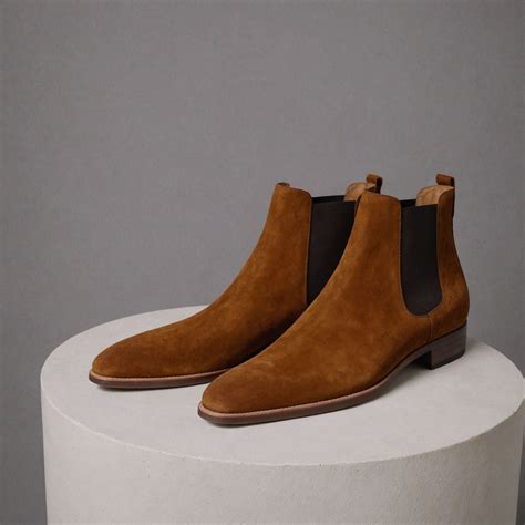 Brown Suede Leather Lucca Slip On Chelsea Boots - AW24 – Costoso Italiano