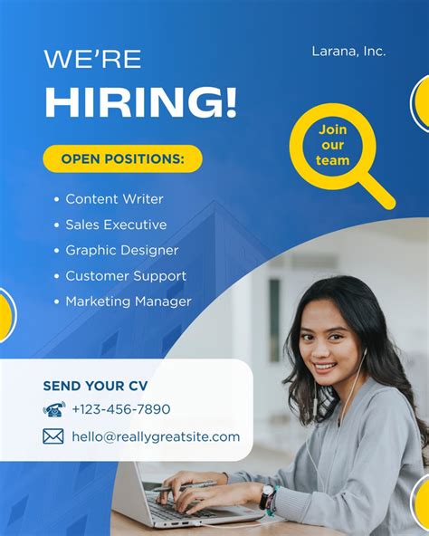 Free and customisable we are hiring templates