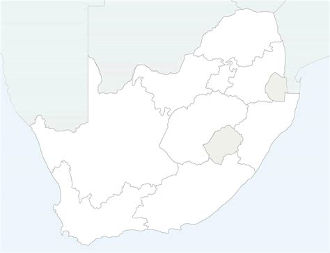 Vector blank map of South Africa with provinces and administrative ...