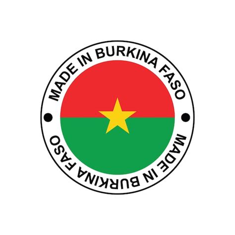 Made in burkina circle stamp with flag on white background vector ...