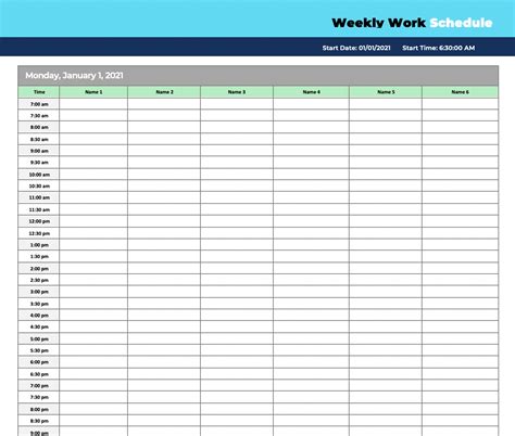 Image result for Free Printable Weekly Work Schedule
