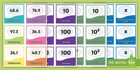 Dividing and Multiplying by Power of Ten Card Game - Year 6