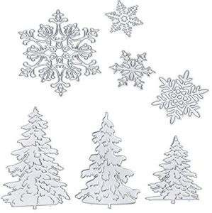 Genrc BBTO 7 Pieces Christmas Snowflakes Cutting Dies Metal Christmas ...