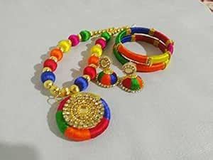 Buy Multi Color Traditional Jewellery Set at Amazon.in