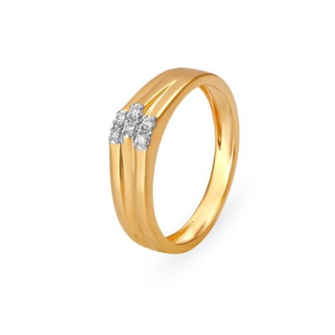Recherche 18 Karat Yellow Gold And Diamond Finger Ring