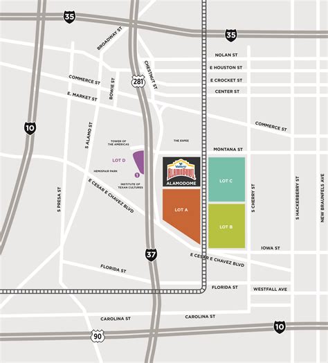 Alamodome Parking Lot Map - Valero Alamo Bowl
