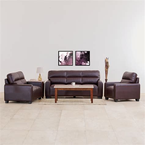 Buy Albury Madrid Nappa Air 3+2+1 Seater Sofa Set - Brown from Home ...