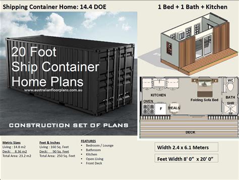 Shipping Container Home Plans: 20Ft DOE | Australianfloorplans ...