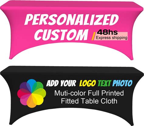 Amazon.com: Personalized Custom Spandex Tablecloth 4ft Customized with ...