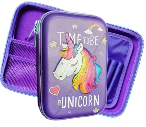 Umadiya® Branded 3D Unicorn Embossed Cover Pencil Case with ...