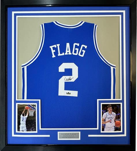 Framed Facsimile Autographed Cooper Flagg 35x39 Duke Blue Reprint Laser ...