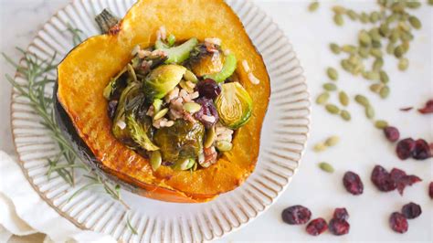 Vegan Stuffed Acorn Squash With Wild Rice Pilaf