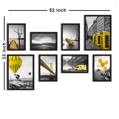 Art Street Set of 8 Framed Painting of Travel Theme for Living Room De ...