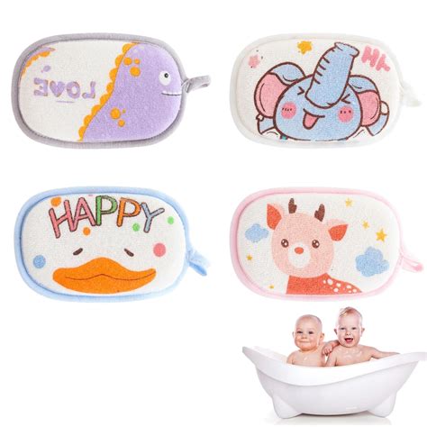 4 Pcs Bath Sponge Soft Foam Scrubber Natural Sponge for Bathing ...