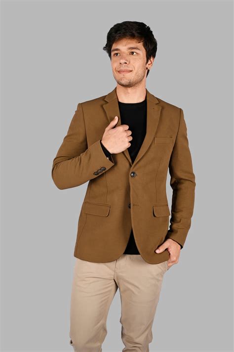 Tim Paris Khaki Woven Regular Fit Blazers
