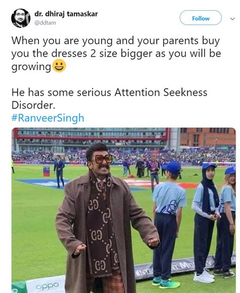 Ranveer Singh's Outfit For India Vs Pakistan Match Leads To A Meme Fest ...