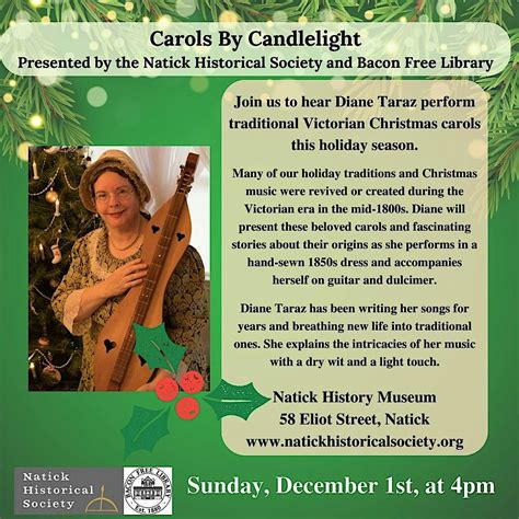Carols by Candlelight, Natick Historical Society, 58 Eliot Street ...