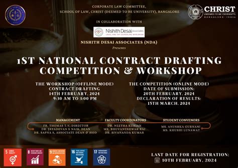 1ST NATIONAL CONTRACT DRAFTING COMPETITION AND WORKSHOP BY SCHOOL OF ...