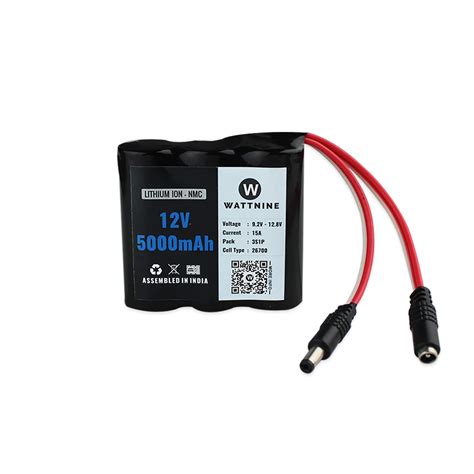 WATTNINE® 12V 5Ah Lithium-ion Battery Pack with 1 Year Warranty ...