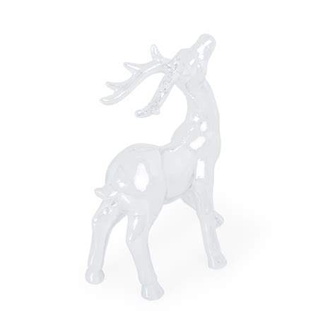 Figura de 19 x 5 cm reno plateado