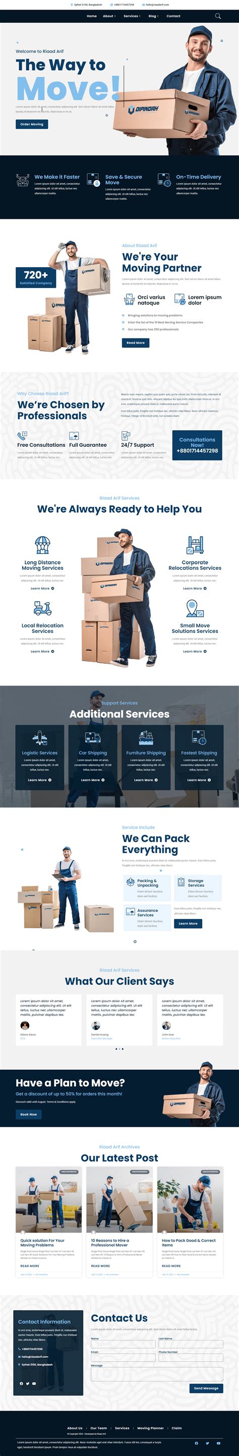 Moving Company WordPress Website (2) | Images :: Behance