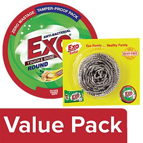 Buy Exo Dish Wash - Round Anti Bacterial Withcyclozan 250 gm + Safal ...