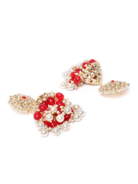 Kundan Studded Gold Plated Earrings – Priyaasi