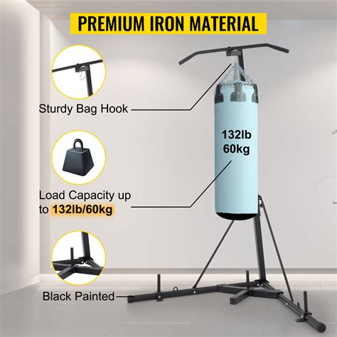 VEVOR 2 in 1 Heavy Bag Stand, Height Adjustable Punching Bag Stand ...
