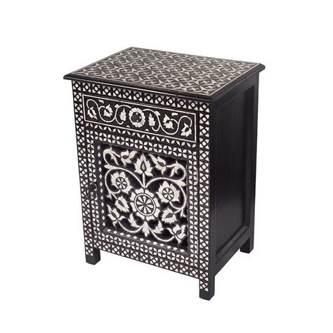 Mother of Pearl End Table: Inlay Nightstand or End Table