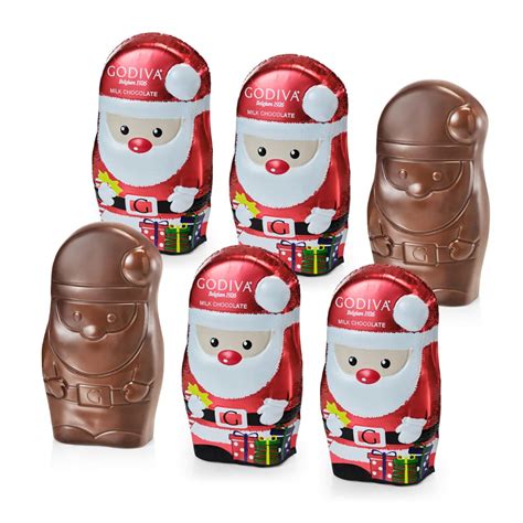 Buy Godiva Chocolatier Holiday Chocolate Santas - Set of 6 Foil Mini ...