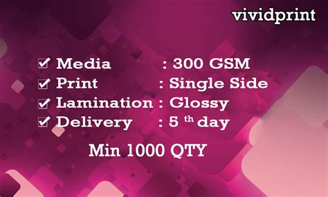 Glossy Single Side Visiting Card Printing 1000 Qty | Vivid Print India ...