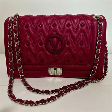 Valentino by Mario Valentino Dahlia Diamond Leather Shoulder Bag in 2025 | Embossed bag, Leather ...