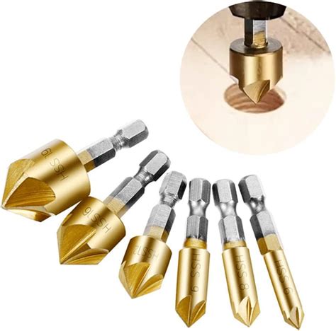 Fapiwen High Speed Steel Countersink Drill Bit Set, Metal Countersink ...