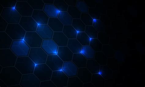 Dark blue tech background hex Vectors - Download Free High-Quality ...