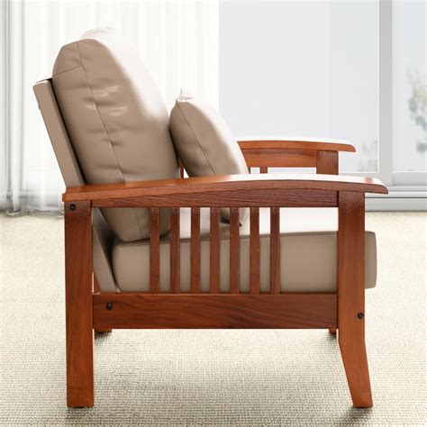 Buy Abby Faux Leather 1-Seater Sofa with Cushion - Customized Furniture ...