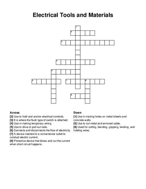 Electrical Adapter Letters Crossword - udlvirtual.esad.edu.br