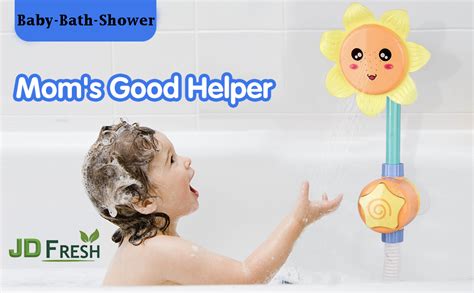 JD Fresh Battery Operated Sunflower Water Squirt Shower Faucet/Bathtub ...