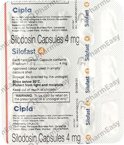 Silofast 4 MG Capsule (15): Uses, Side Effects, Price & Dosage | PharmEasy