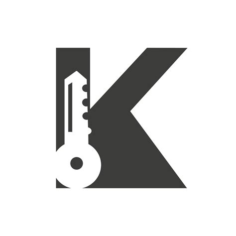 Letter K Key Logo Combine With House Locker Key For Real Estate and House Rental Symbol Vector ...
