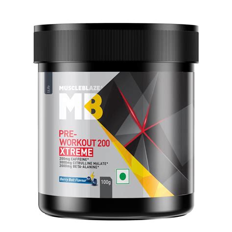 MuscleBlaze PRE Workout 200 Xtreme, 100 g - 15 Servings – Mk Protein Star