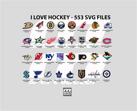 All NHL Teams SVG Bundle (553 SVG Files) Hockey SVG NHL Clipart ...