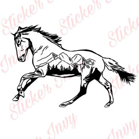 Horse SVG, Mountain SVG, Decal SVG, Cricut, Digital File - Etsy