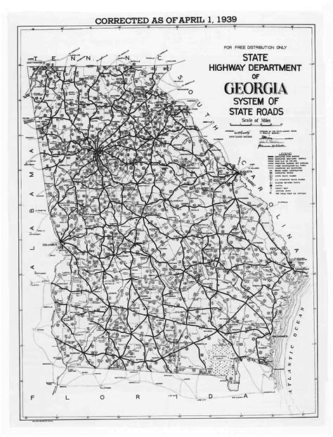 Georgia Highway Map, 1939