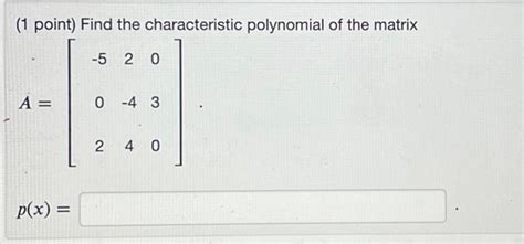 Image result for Characterisitc Polynomial Matrix