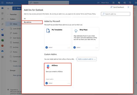 Outlook Add-In 的图像结果