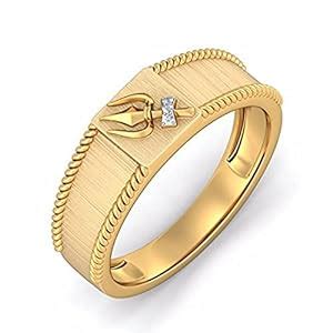 Lord Shankar Trishul Ring Yellow Gold Plated 925 Sterling Silver Silver ...