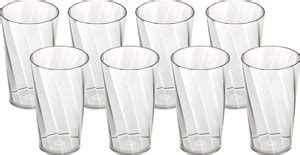 Flipkart SmartBuy (Pack of 8) Plastic Twisted Pattern Water Juice ...