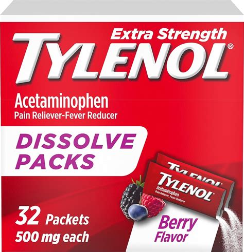 Tylenol Extra Strength Dissolve Packs, 500 mg Acetaminophen Pain ...