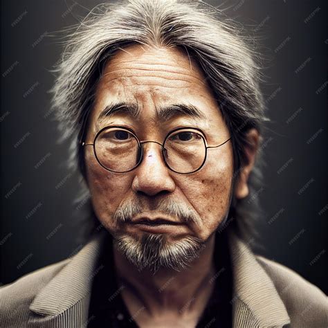 Premium Photo | Old asian man portrait illustration