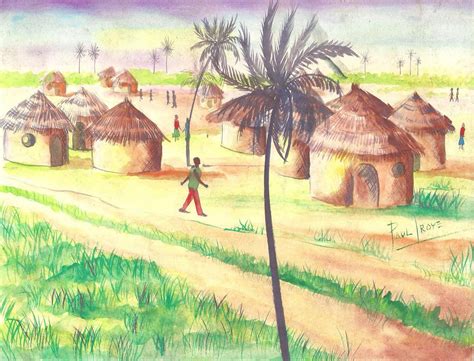 i want villages pictures drawn with colour pencils - Brainly.in
